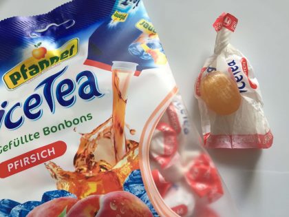 iceTea Bonbons Pfirsich ausgewickelt