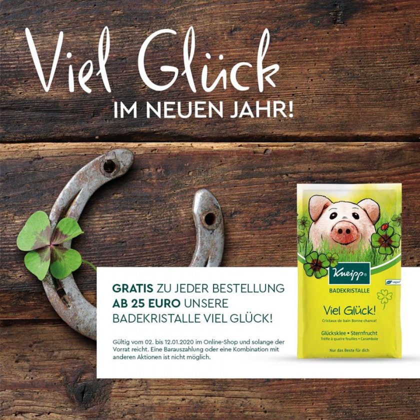 Aktion zum Jahresanfang im Kneipp Online Shop